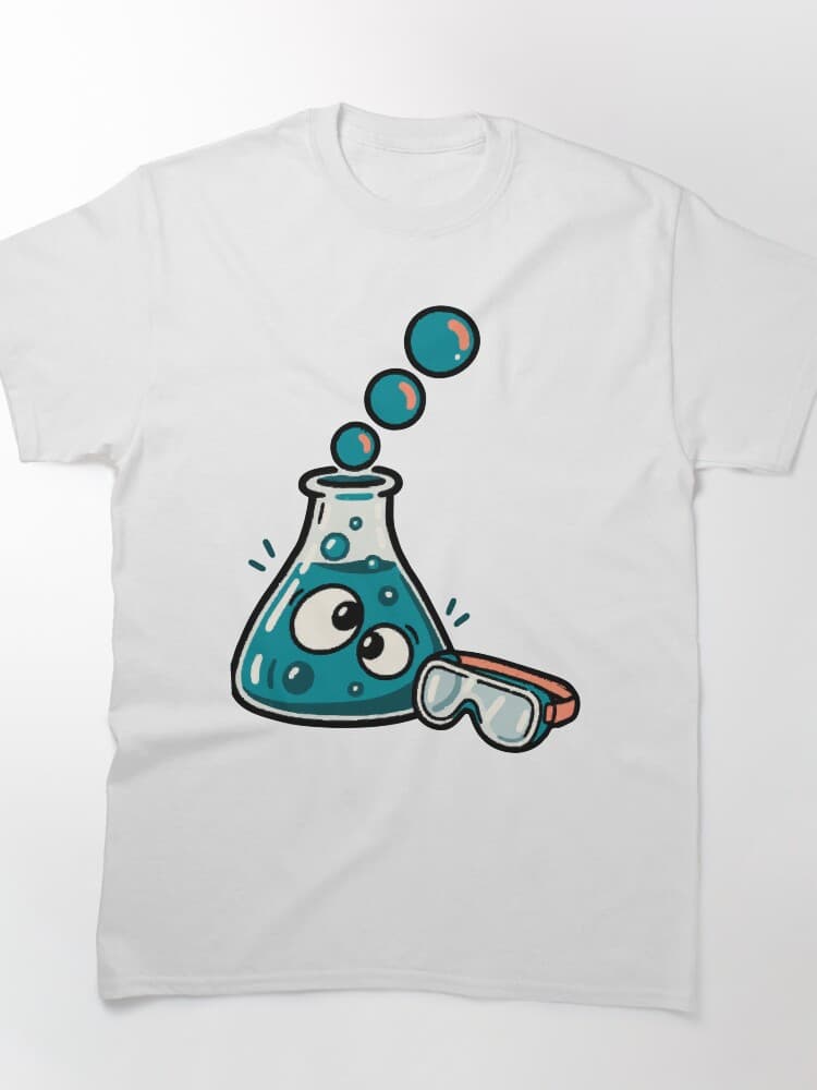 Kawaii Science Flask With Bubble Hairdo Chemistry Teacher Humor design