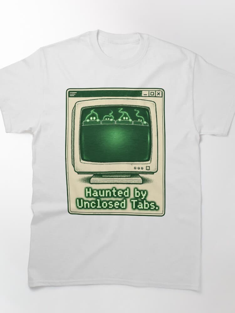 Haunted By Unclosed Tabs Retro CRT Monitor Programmer Halloween Humor design
