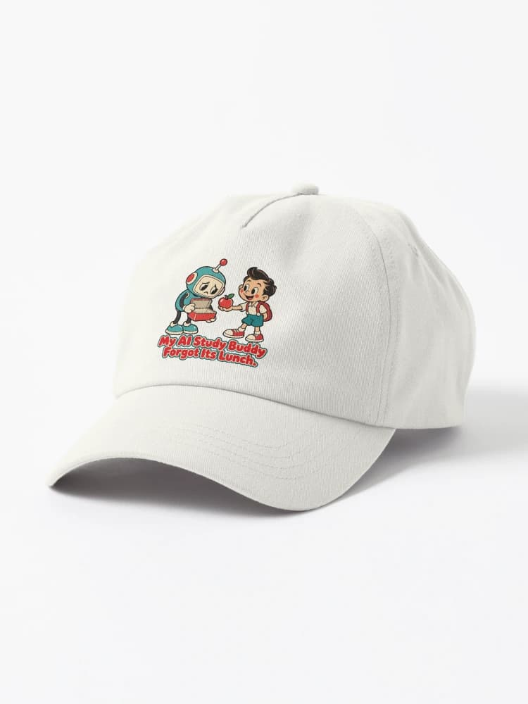 My AI Study Buddy Forgot Its Lunch Retro Robot School Humor on a Hat