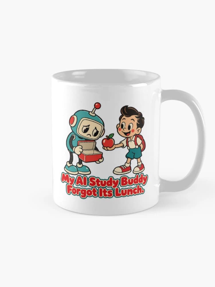 My AI Study Buddy Forgot Its Lunch Retro Robot School Humor on a Mug