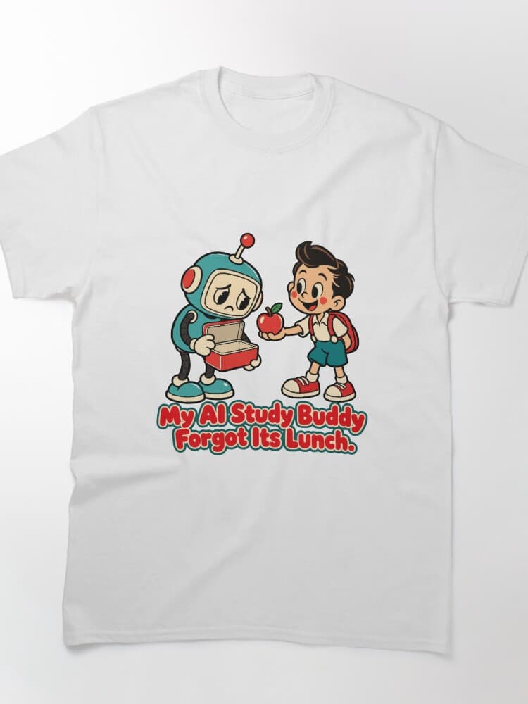 My AI Study Buddy Forgot Its Lunch Retro Robot School Humor – Back to School design