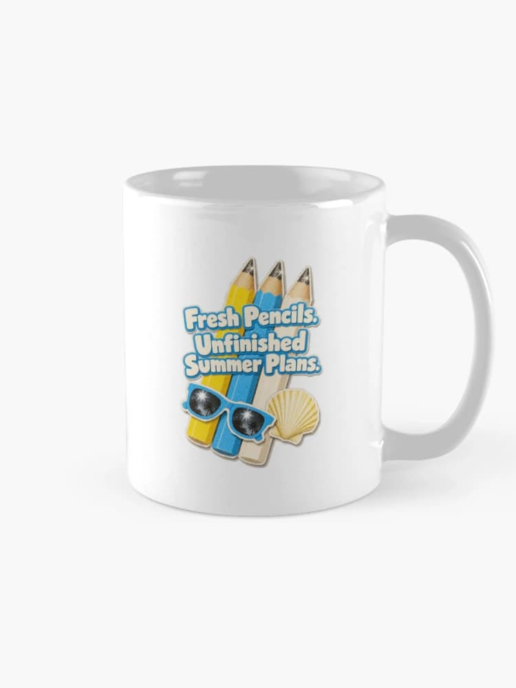 Fresh Pencils Unfinished Summer Plans Back To School Collage on a Mug