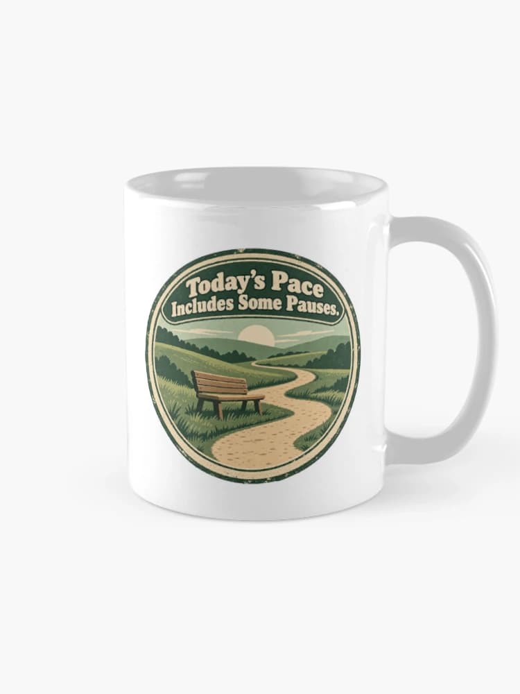 Today's Pace Includes Some Pauses Vintage Hiking Rest Humor on a Mug