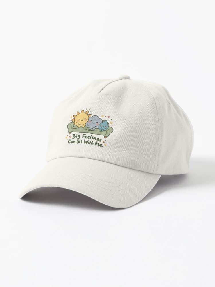 Big Feelings Can Sit With Me Cute Mental Health Doodle on a Hat