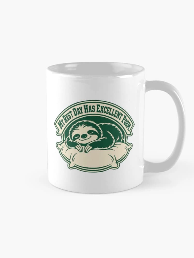 My Rest Day Has Excellent Form Sloth Gym Wellness Humor on a Mug