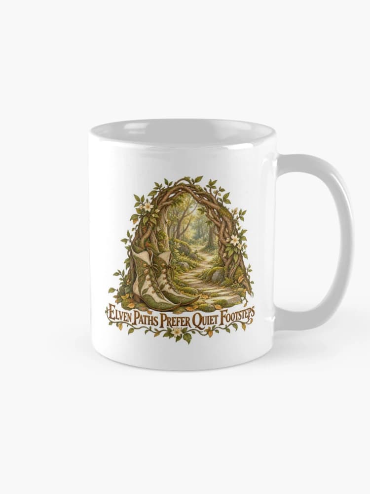 Elven Paths Prefer Quiet Footsteps Woodland Fantasy on a Mug