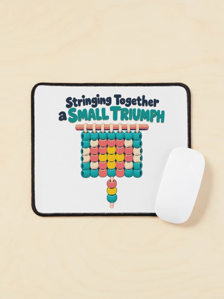 Stringing Together a Small Triumph Pony Bead Craft Humor on a Mouse pad
