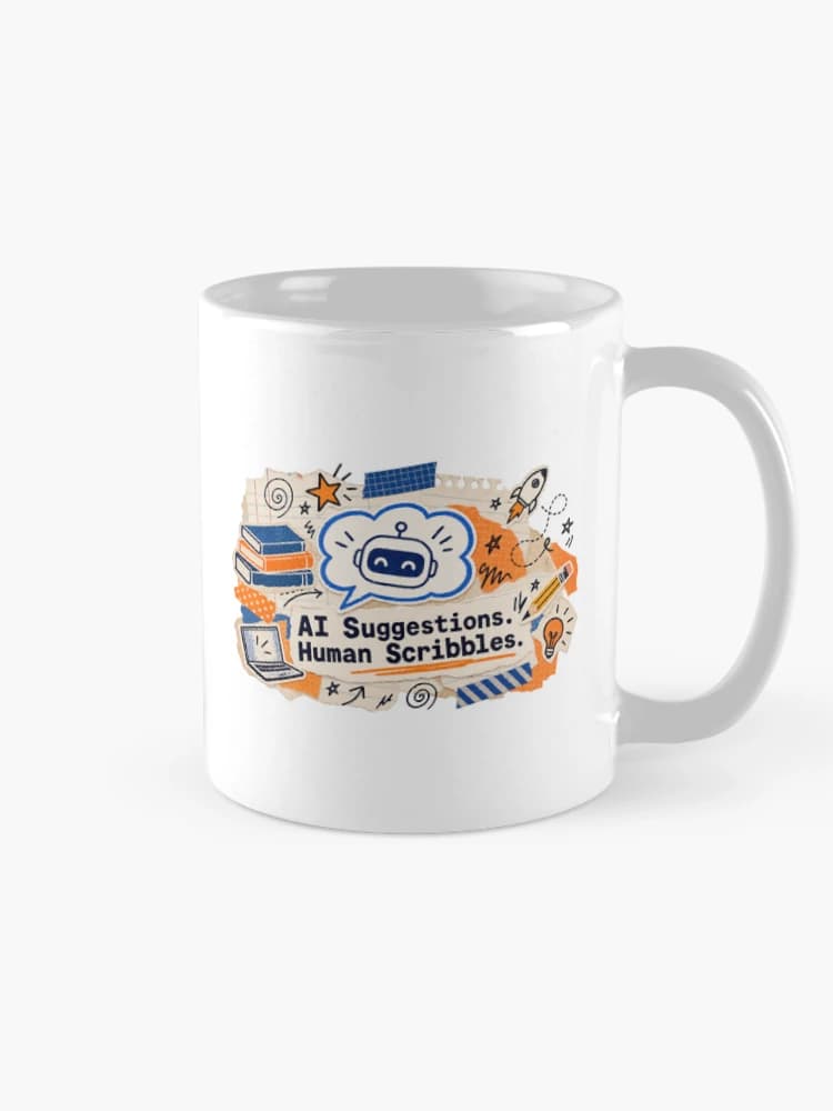 AI Suggestions Human Scribbles Back To School Tech Humor on a Mug