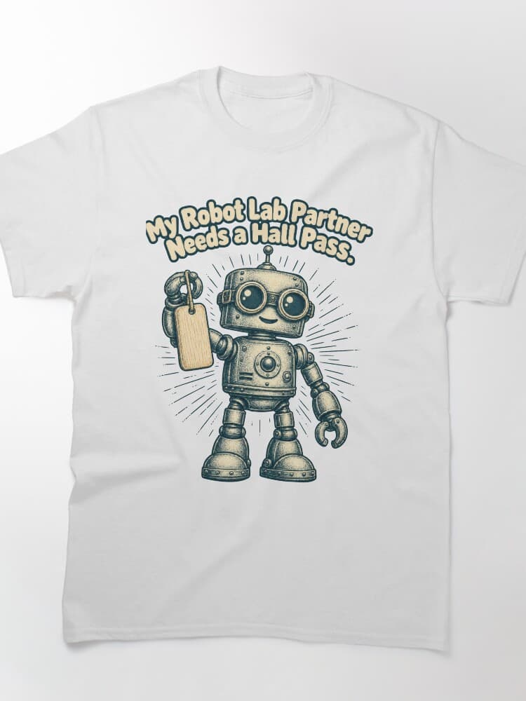 My Robot Lab Partner Needs a Hall Pass Back to School AI Humor – Back to School design