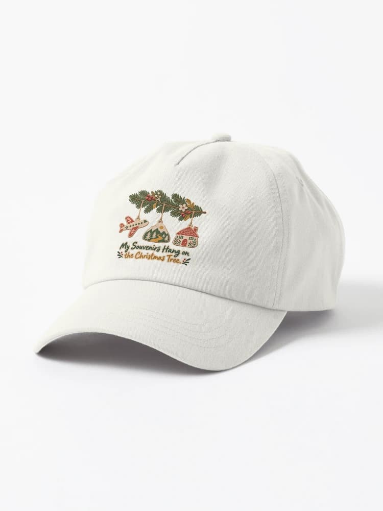 My Souvenirs Hang on the Christmas Tree Travel Ornaments Folk Art on a Hat