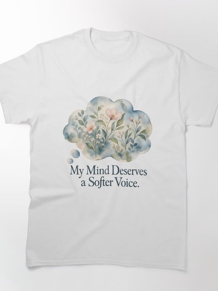 My Mind Deserves a Softer Voice Watercolor Botanical Mental Health design