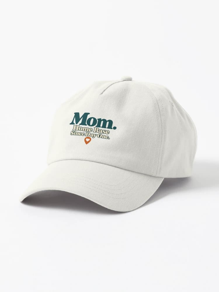Mom. Home Base Since Day One. Mothers Day Typography on a Hat