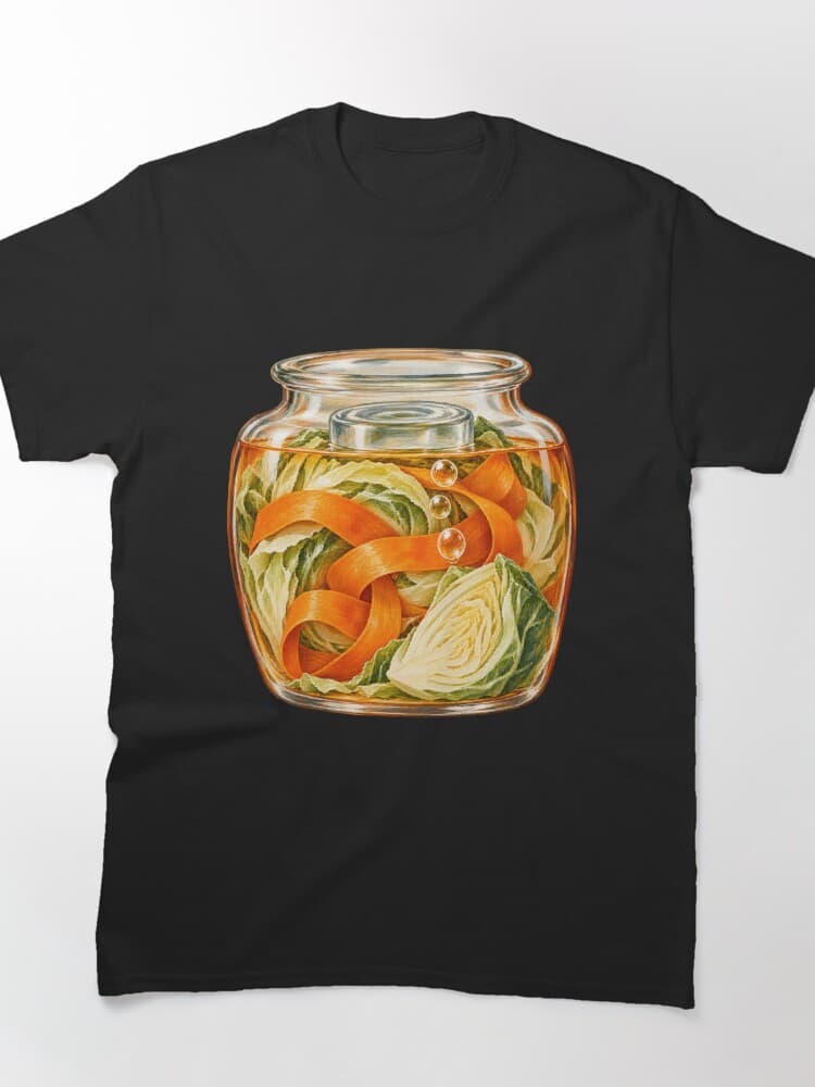Fermentation Crock with Cabbage and Carrot Sauerkraut Art – For gourmets and food lovers design